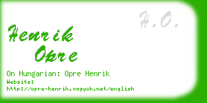 henrik opre business card